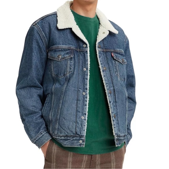 Levi’s Denim Sherpa Trucker Jacket Size: Small - Picture 8 of 9
